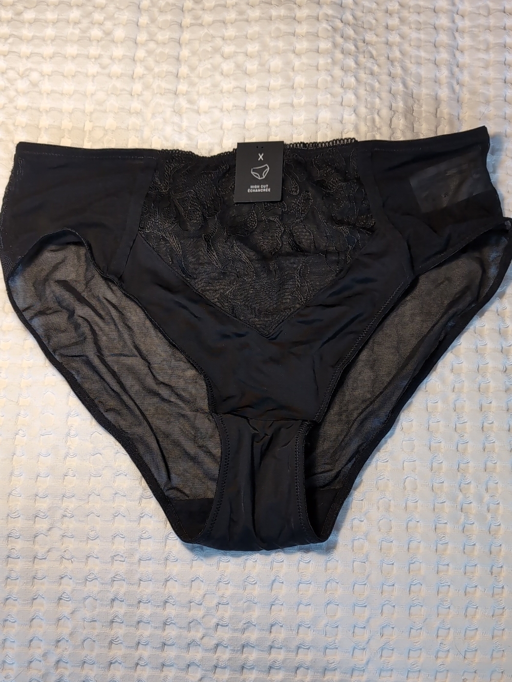 Deesse Lingerie Black Lace-Front Briefs